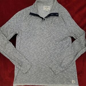 Lucky Brand Gray Long Sleeve Polo Shirt